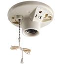 MARS White Porcelain Lampholder with Receptacle 