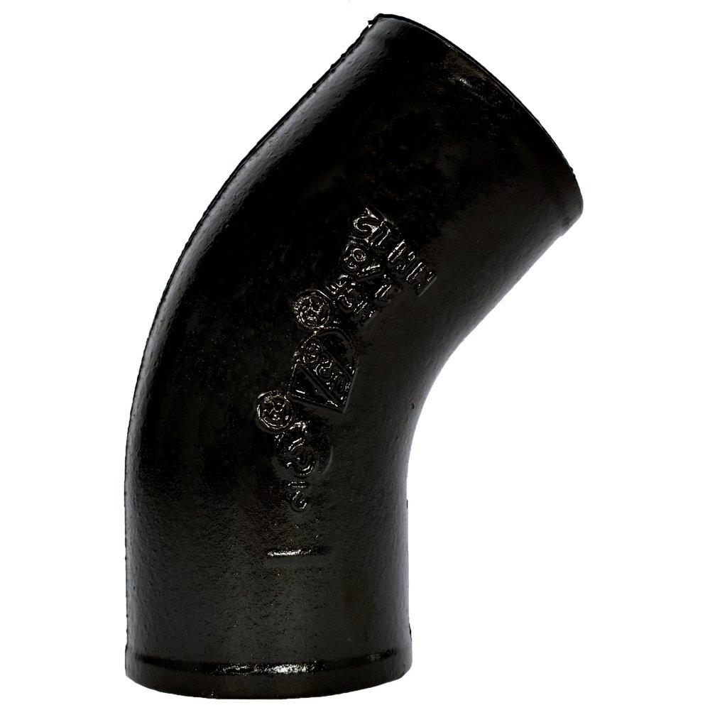Black No Hub 45 Degree Cast Iron 1/8 Bend 