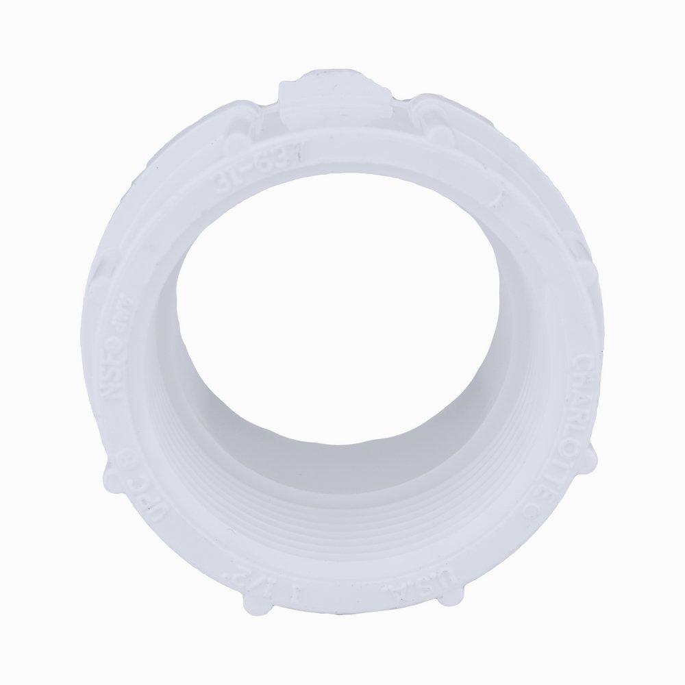White PVC DWV Fitting Cleanout (Without Plug) 