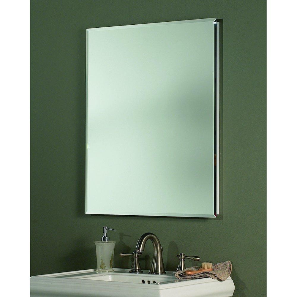 Jensen White Frameless Recessed Beveled Mirror Medicine Cabinet 