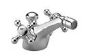 1.8 gpm 1-Hole Deck Horizontal Mount Bidet Faucet with Pop-Up Assembly and Double Cross Handle in Matte Platinum