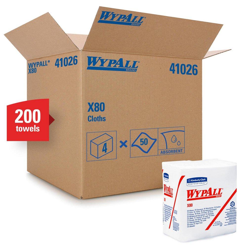 WypAll&reg; White 14-2/5 in. Folded Wipes in White 