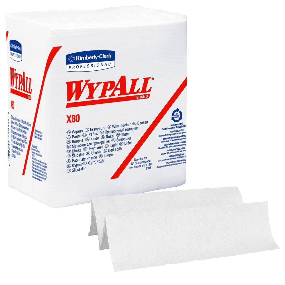 WypAll&reg; White 14-2/5 in. Folded Wipes in White 