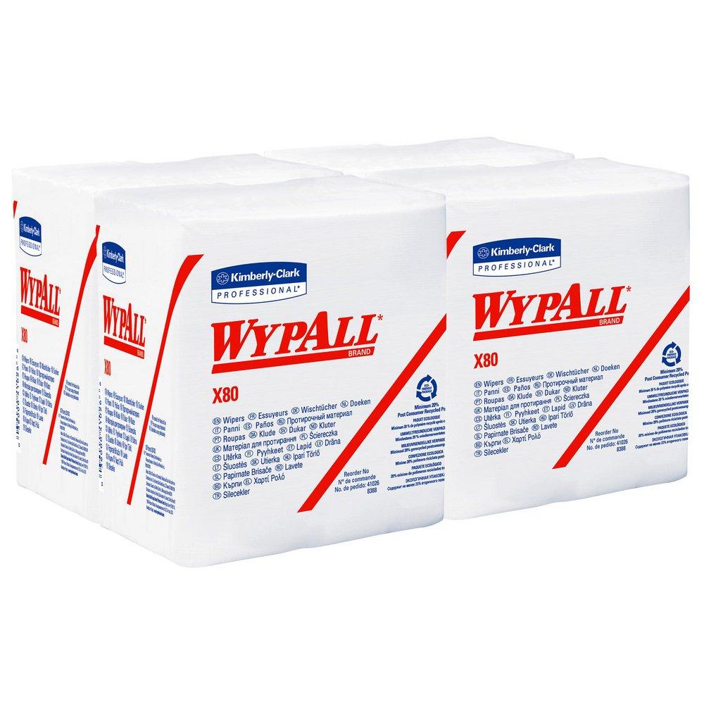 WypAll&reg; White 14-2/5 in. Folded Wipes in White 