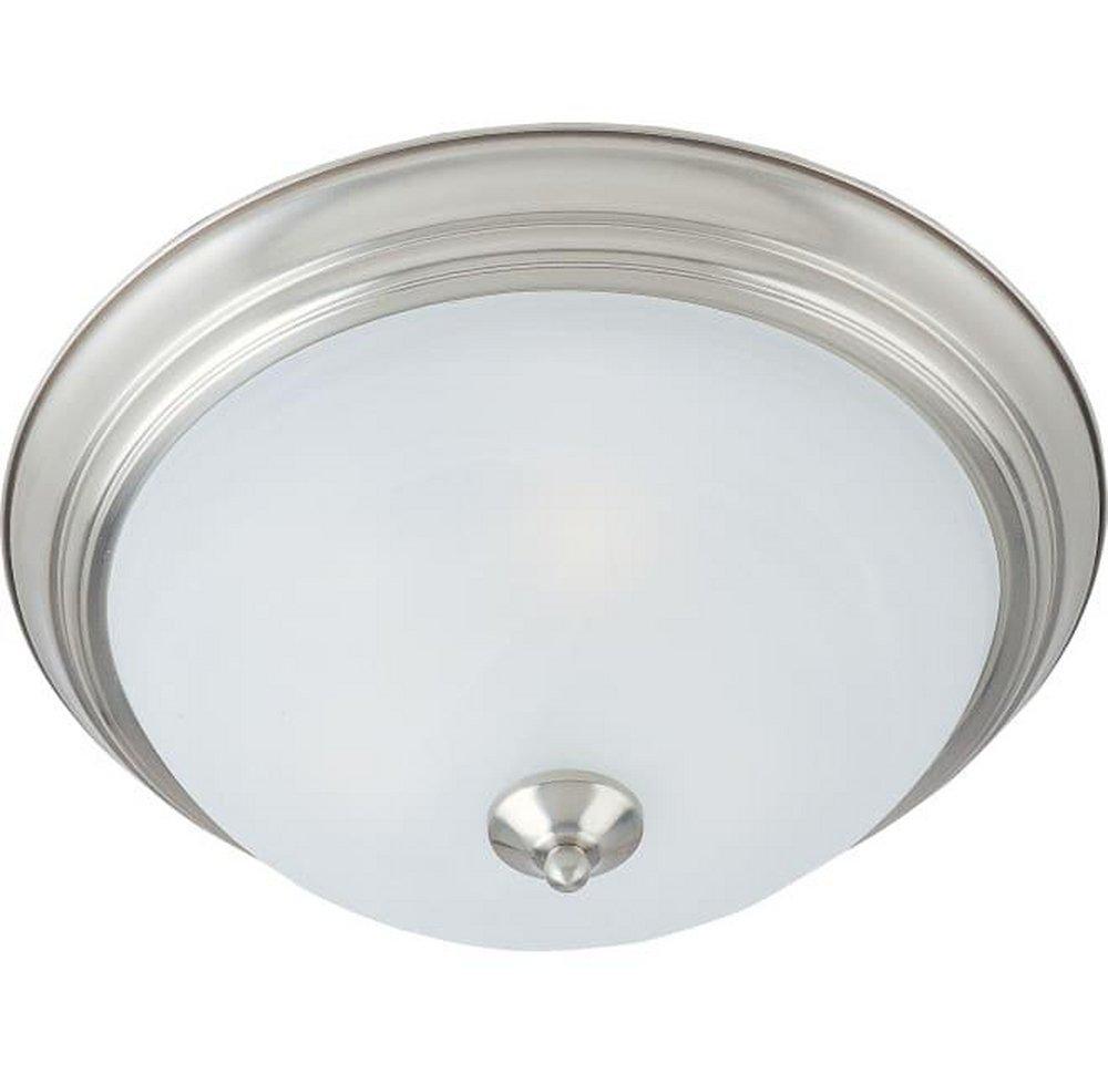 Maxim Lighting&reg; Satin Nickel 15-1/2 in. 3-Light Flushmount with Marble Glass Shade 