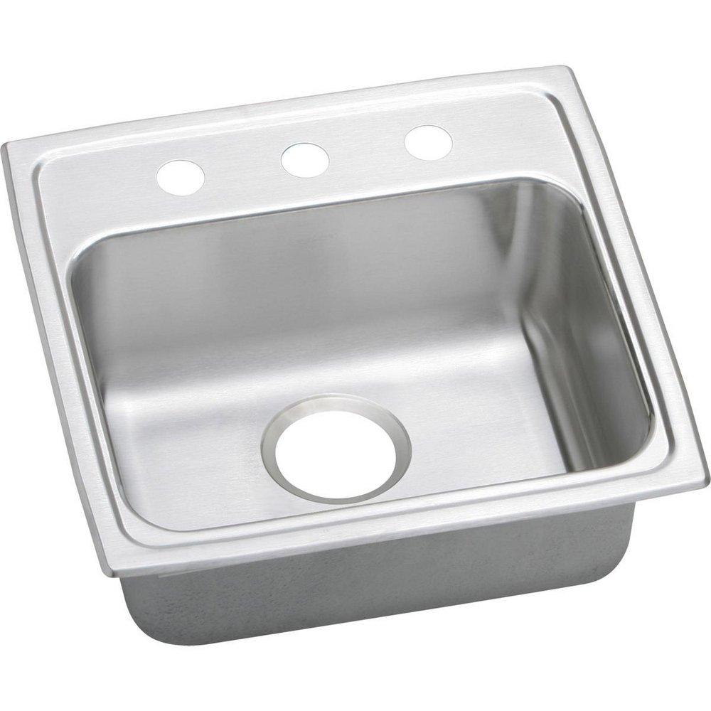 Elkay Lustrous Satin 19 X 19 0 Hole SR Stainless Steel CLIP SINK 