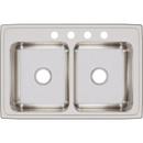 Elkay Lustrous Highlighted Satin 4-Hole 1-Bowl Topmount or Drop-In Kitchen Sink with Full Spray Sides and Bottom 