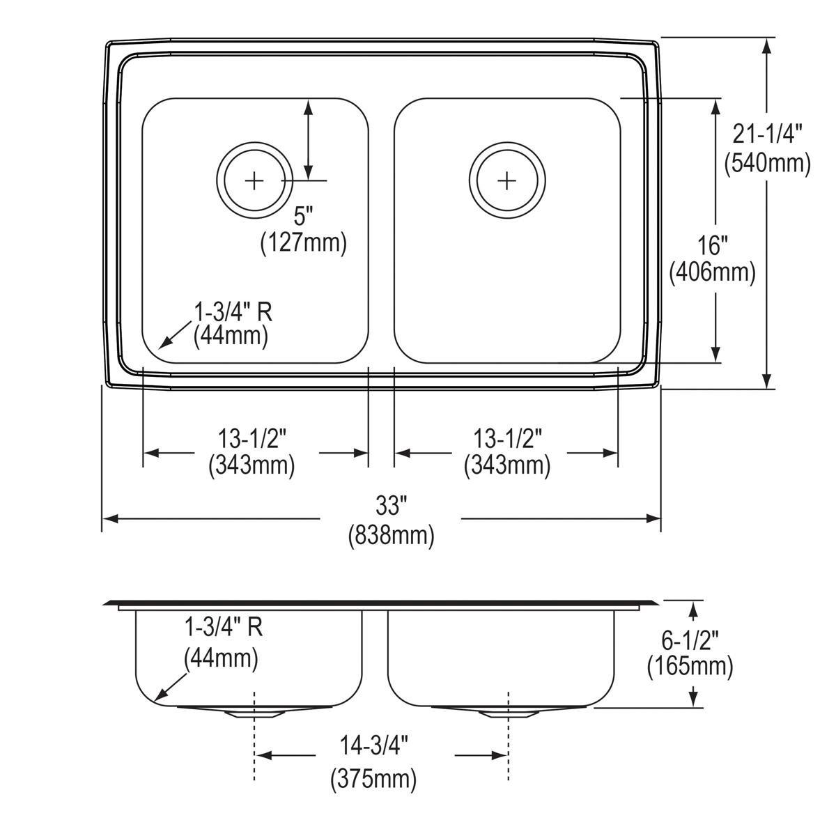 Elkay Lustrous Highlighted Satin 3 Hole Single Bowl Top Mount Kitchen Sink with Quick-Clip Mounting System 