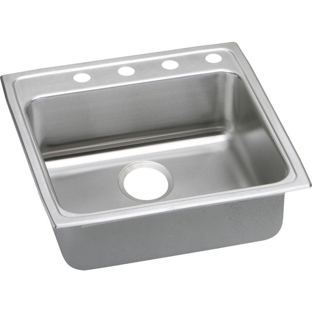 Elkay Lustrous Satin 22 x 22 in. 1 Hole Stainless Steel 1 Bowl Drop-in Kitchen Sink 