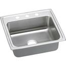 2-Hole 1-Bowl Topmount or Drop-In Kitchen Sink with Quick-Clip Mounting System in Lustrous Highlighted Satin