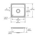 Elkay Lustrous Satin 19 x 18 in. Stainless Steel Single Bowl Drop-in Kitchen Sink in Lustrous Satin 