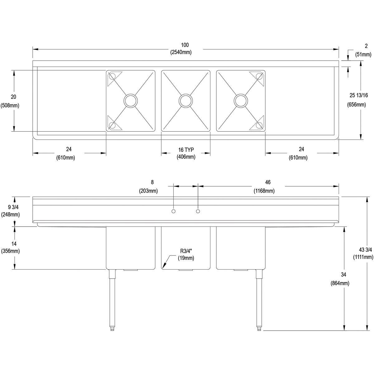 Elkay Lustrous Satin 25 x 22 in. Stainless Steel Single Bowl Drop-in Kitchen Sink in Lustrous Satin 
