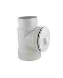 White Hub Reducing and DWV PVC Clean-Out Tee with Plug 