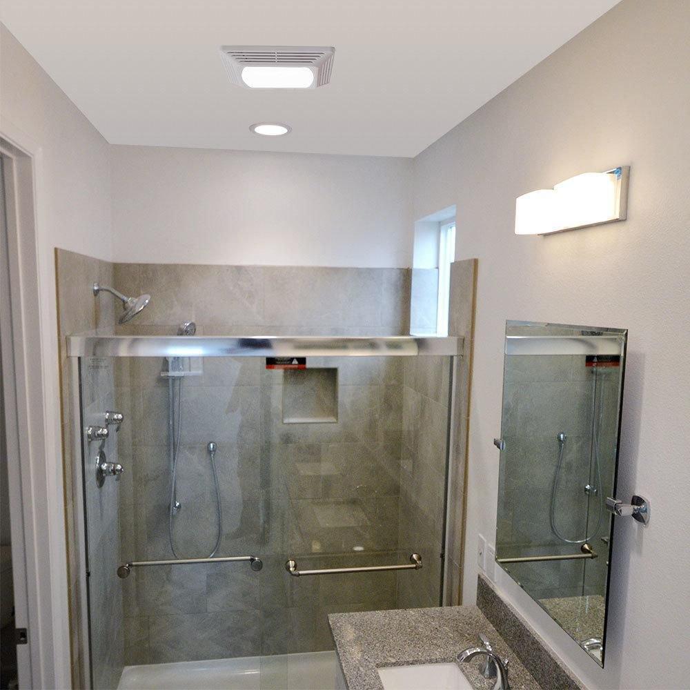 Air King America Inc White Ceiling Mount Bathroom Exhaust Fan with LED Light in White - 5.5 Sones 