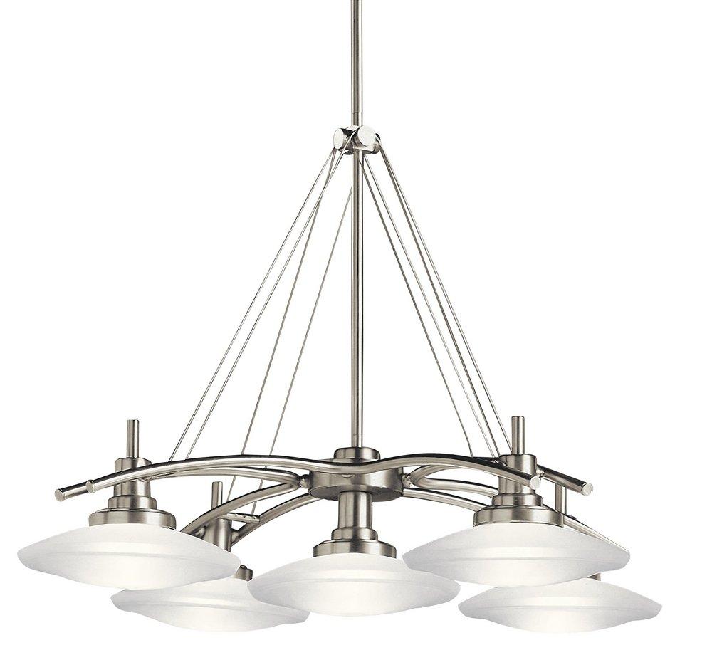 Kichler Lighting Brushed Nickel 100W 5-Light Mini Candelabra E-11 Halogen Chandelier 