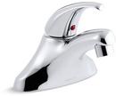 Lever Handle 0.5 gpm Centerset Lavatory Faucet and Flexible Connections in Polished Chrome