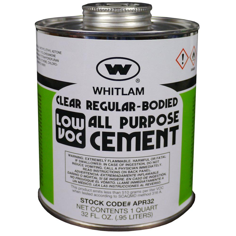 WHITLAM Fast Set Plastic Clear Pipe Cement 