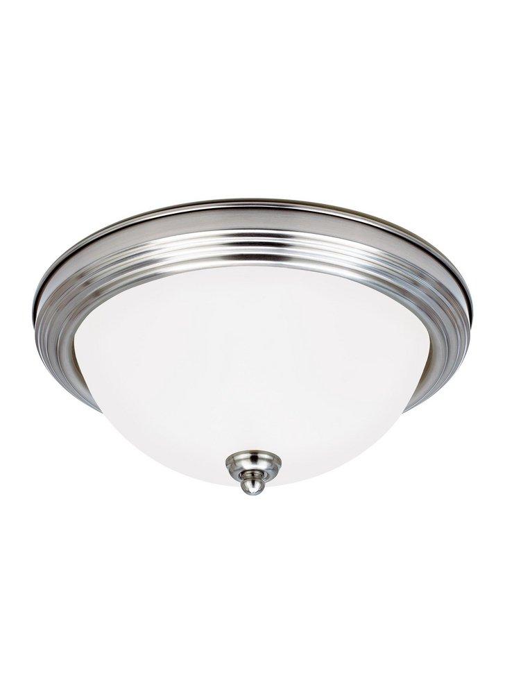 Visual Comfort & Co. Generation Lighting Brushed Nickel 6-1/2 in. 60W 3-Light Medium E-26 Base Flushmount Ceiling Fixture 