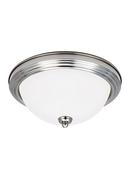 Visual Comfort & Co. Generation Lighting Brushed Nickel 6-1/2 in. 60W 3-Light Medium E-26 Base Flushmount Ceiling Fixture 