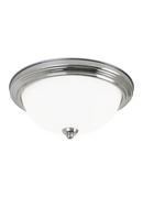 6-1/2 x 12-1/2 in. 60 W 2-Light Medium Flush Mount Close-to-Ceiling Fixture in Brushed Nickel