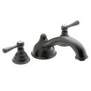 19 gpm 3 or 4-Hole Roman Tub Faucet Trim with Double Lever Handle in Wrought Iron