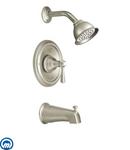 Moen Brushed Nickel Single Handle Single Function Bathtub & Shower Faucet (Trim Only) 