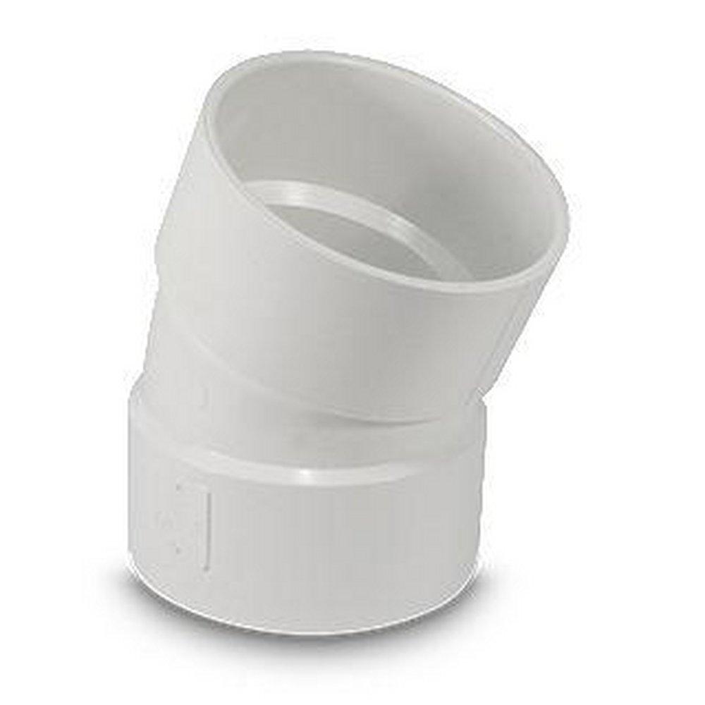 White Hub Fabricated Straight and DWV PVC 22-1/2 Degree Elbow 