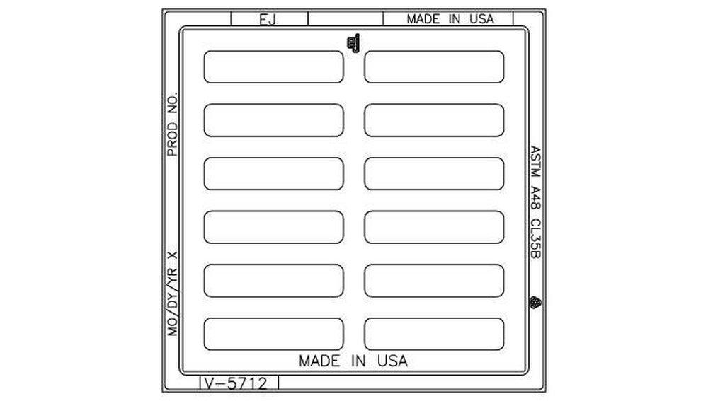 EJ Black 24 in. Frame and Grate 