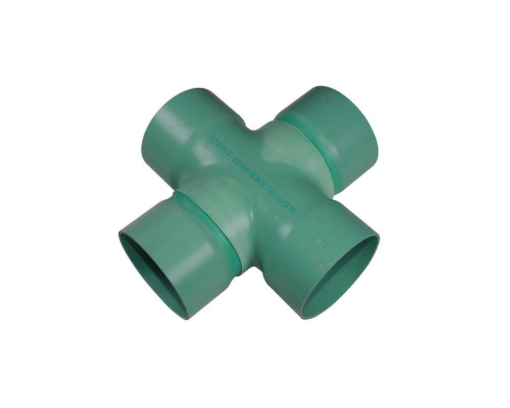 Hub Solvent Weld Sewer Straight SDR 35 PVC Cross 
