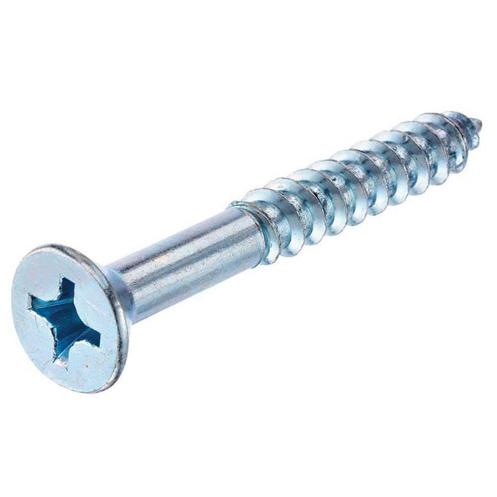 12 in. Zinc Pan Flat Head Wood Screw 