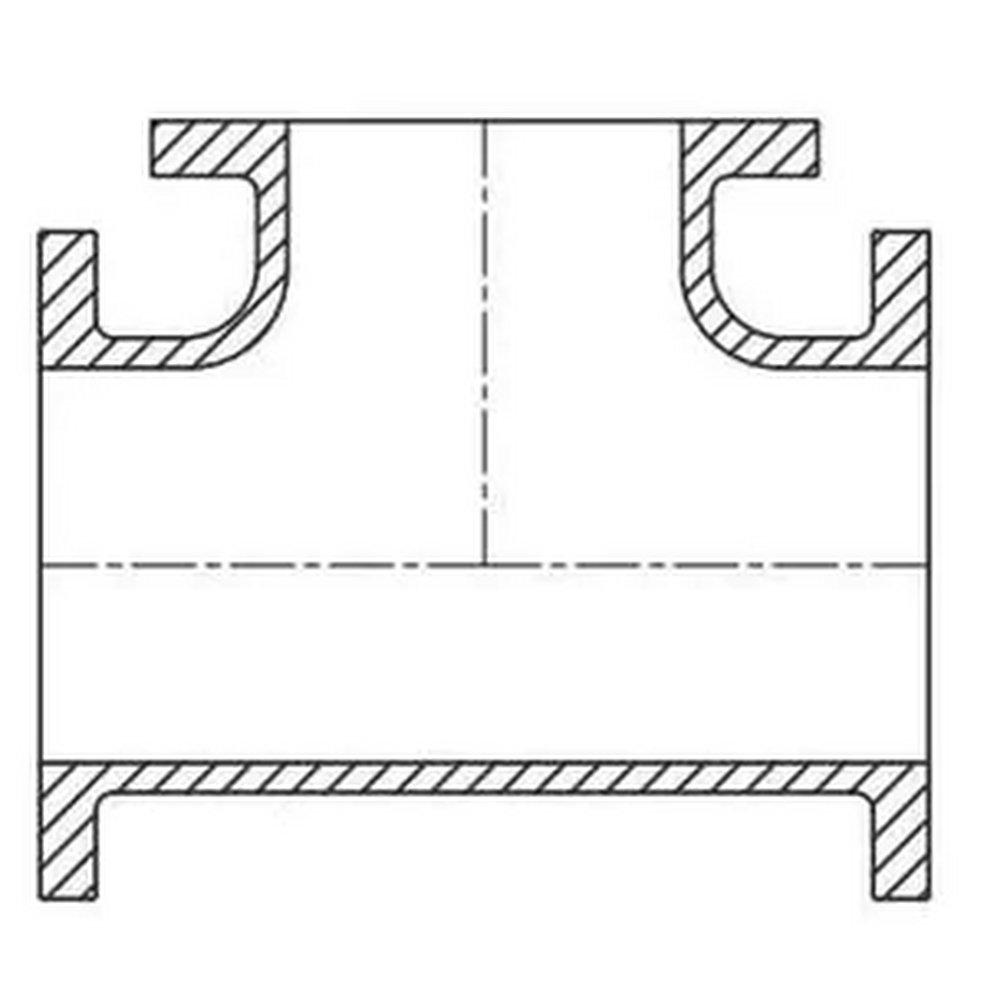 Flanged Ductile Iron C110 Full Body Reducing Tee 