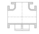 Flanged 125# Straight Ductile Iron C110 Full Body Base Tee 