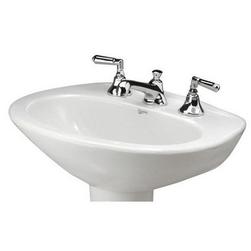 25 in. Oval Vitreous China Pedestal Bathroom Sink in White