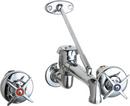Chicago Faucets Polished Chrome 3 Hole Wall Mount Minispread Manual Sink Faucet with Cross Handle 