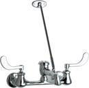 Chicago Faucets Polished Chrome Two Wristblade Handle Wall Mount Service Faucet 