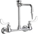 Chicago Faucets Polished Chrome Two Wristblade Handle Wall Mount Service Faucet 