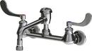 2-Hole Hot and Cold Water Sink Faucet with Double Wristblade Handle and L Type Swing in Polished Chrome