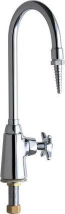 1 Hole Deck Mount Cold Laboratory Faucet with Single Cross Handle in Polished Chrome
