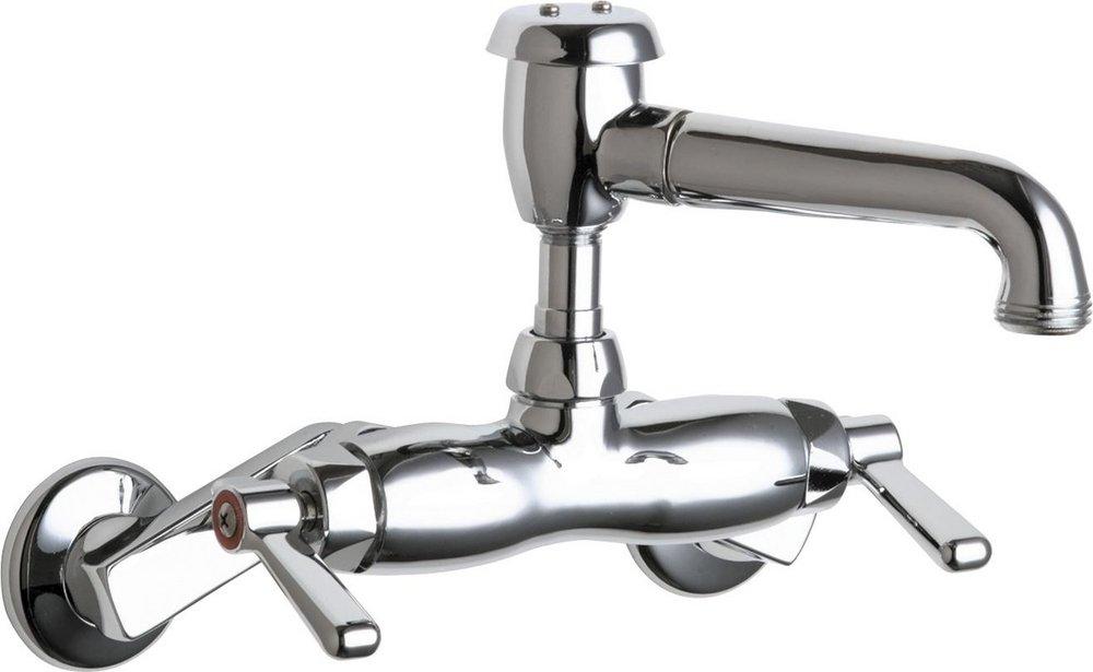 Chicago Faucets Polished Chrome Not For Potable Use 2 Handle Lever SINK Faucet Chrome 