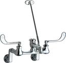 Chicago Faucets Polished Chrome Two Handle Wristblade Wall Mount Service Faucet 