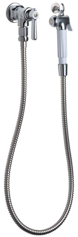 Chicago Faucets Polished Chrome Single Lever Handle Wall Mount Service Faucet 