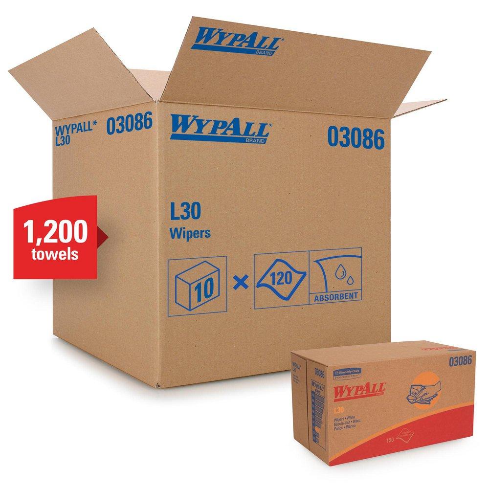 WypAll&reg; White 10 in. Pop-Up Wipes Box White 
