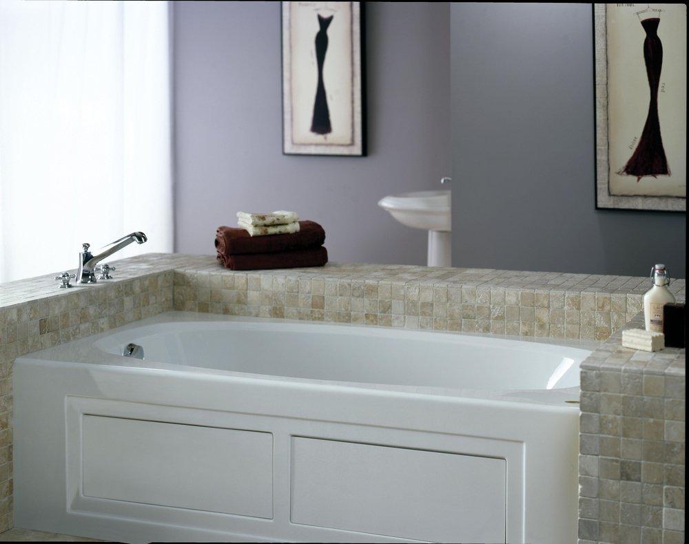 JACUZZI&reg; White 72 x 36 in. Drop-In Bathtub with End Drain 