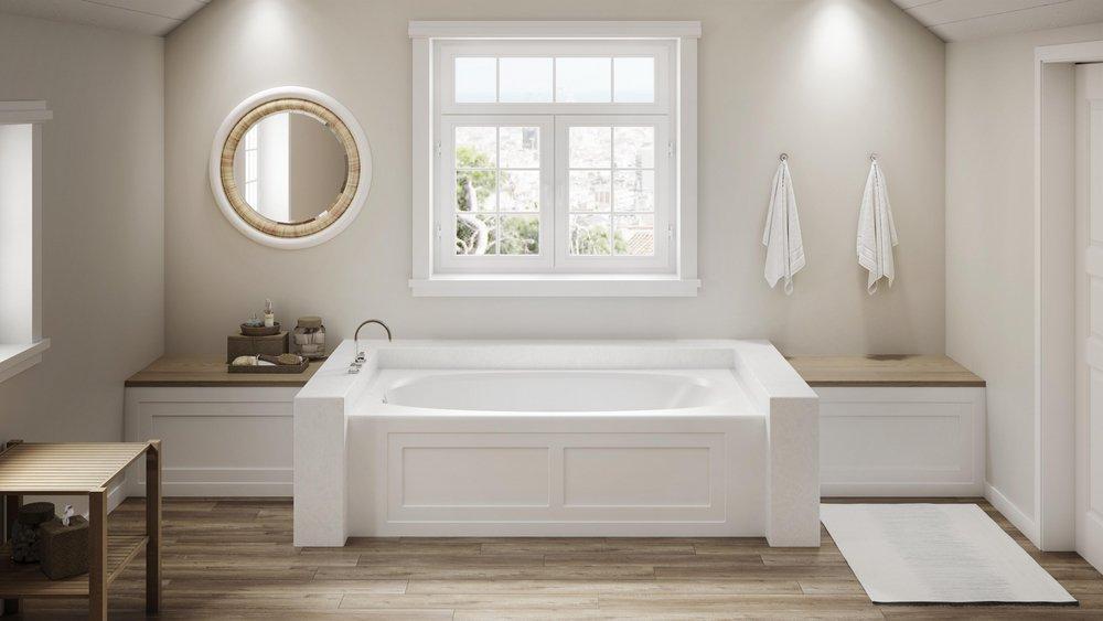 JACUZZI&reg; White 72 x 36 in. Drop-In Bathtub with End Drain 