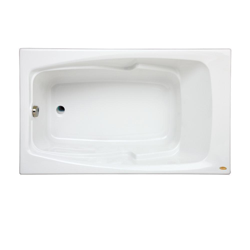 JACUZZI&reg; White 60 x 32 in. Drop-In Bathtub with End Drain 