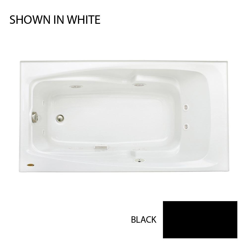 JACUZZI&reg; Black 60 x 32 in. Whirlpool Drop-In Bathtub with End Drain 