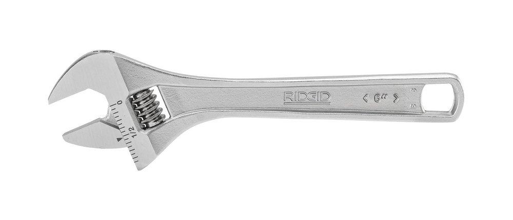 RIDGID Chrome Plated Steel Adjustable Wrench 