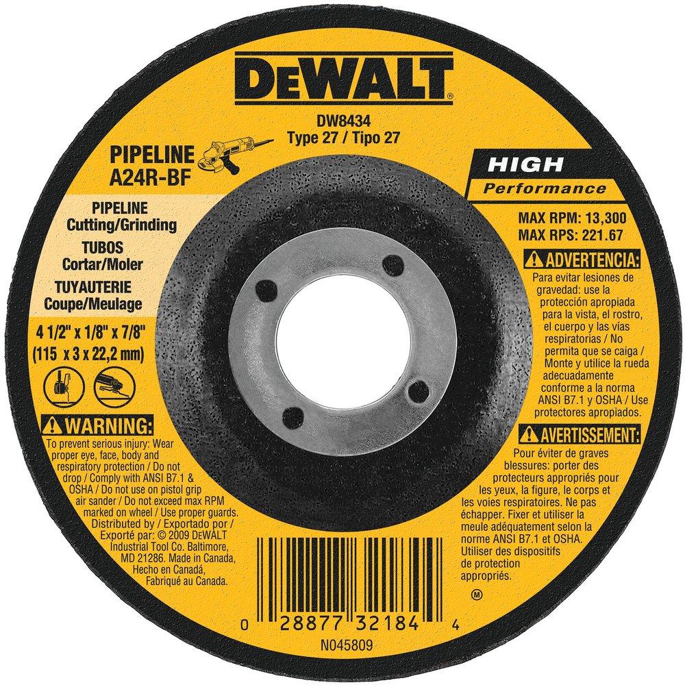 DEWALT Yellow 1/8 in. Grinding Wheel 