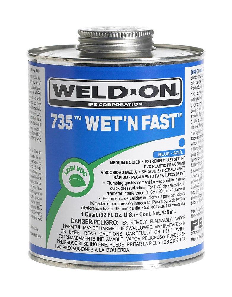Weld-On&reg; Fast Set Plastic Blue Pipe Cement 
