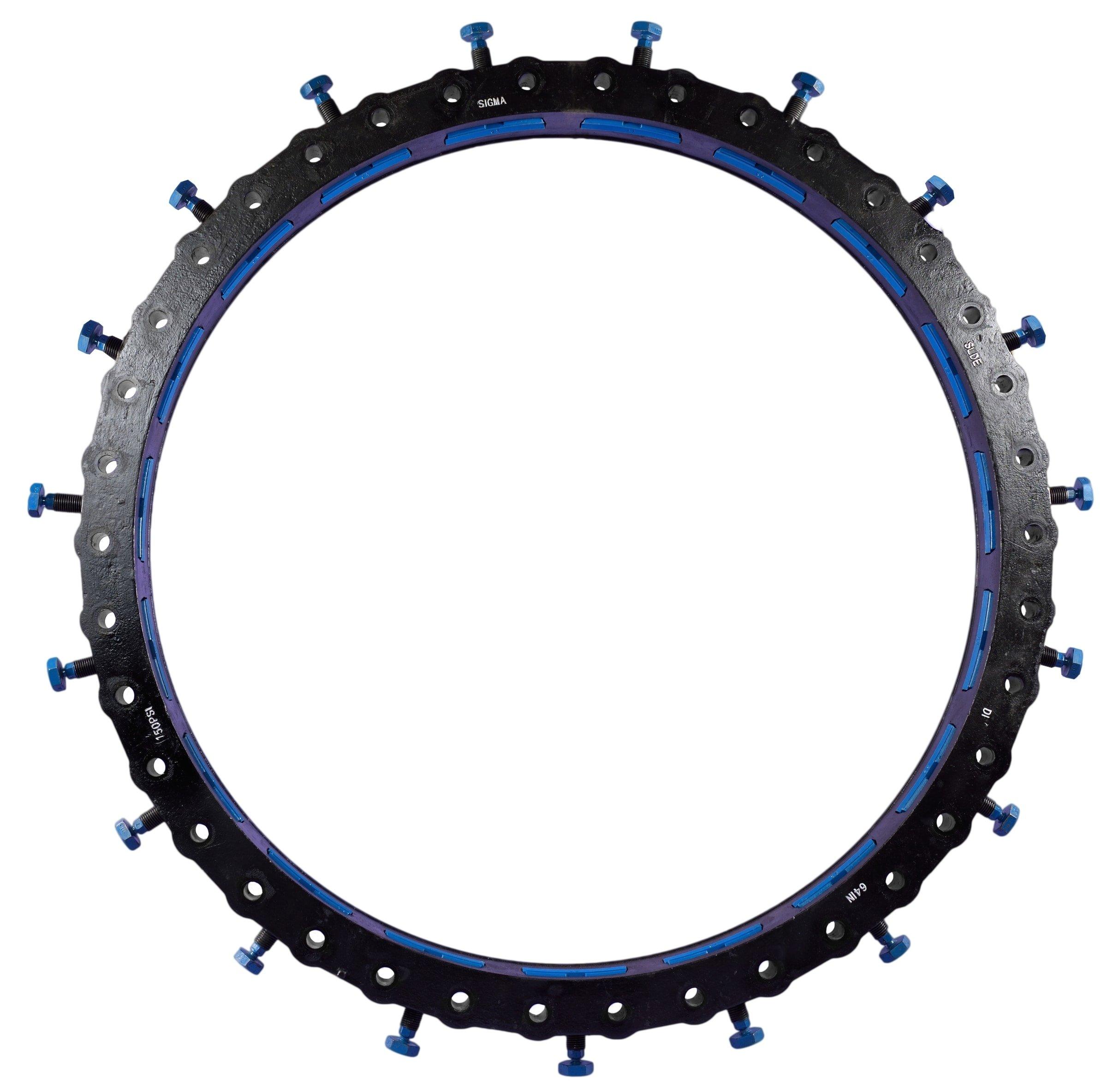 SIGMA Ductile Iron Asphaltic Black Enamel Ductile Iron Pipe Retainer Gland 